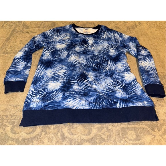 Lands' End Tops - Lands End Serious Sweats Sweatshirt Sz Large 14-16 Blue Tie Dye Womens‎